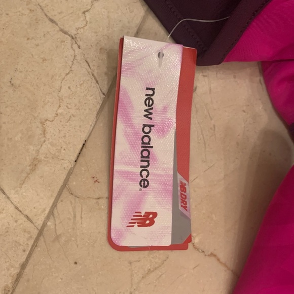 New Balance Pink and Dark Purple Racerback Tank Top with Built in Bra Size M - Picture 9 of 16